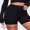 INLYRIC Women's Boxer Briefs Cotton High Waisted Boy Shorts Underwear 5" Inseam Stretch Boxer Shorts Black Large view 3