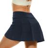 HODOSPORTS Womens Pleated Tennis Skirt with Built-in Short Mini Golf Skort Athletic Skirt with 3 Pockets Workout Pickleball Sport Skirt Navy XL view 3