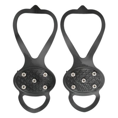Crampons, 1 Pair/Set 5 Teeth Ice Claw Slip Resistance Climbing Shoe Spikes Boots Anti-Skid Ice Cleat Shoe Grips for Hiking Ground Mountain