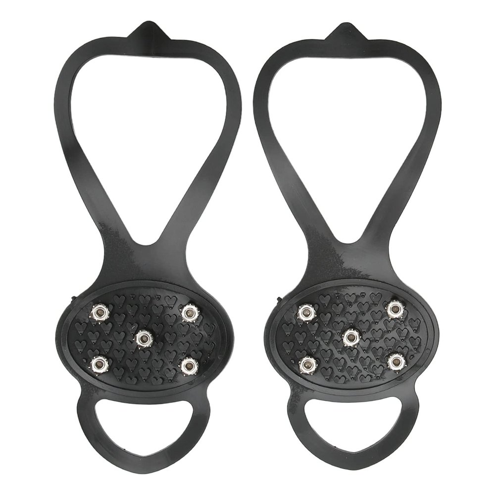 Crampons, 1 Pair/Set 5 Teeth Ice Claw Slip Resistance Climbing Shoe Spikes Boots Anti-Skid Ice Cleat Shoe Grips for Hiking Ground Mountain