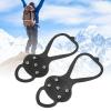 Crampons, 1 Pair/Set 5 Teeth Ice Claw Slip Resistance Climbing Shoe Spikes Boots Anti-Skid Ice Cleat Shoe Grips for Hiking Ground Mountain view 4