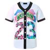 HOPSHION 90s Bel Air Baseball Jersey for Women Button Down Hip Hop Clothing Outfits HP001-#23-White-XXL view 1