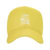 Keep Calm and Love Goats Baseball Cap Men Women Adjustable Trendy Curved Brim Baseball Caps Yellow view 2