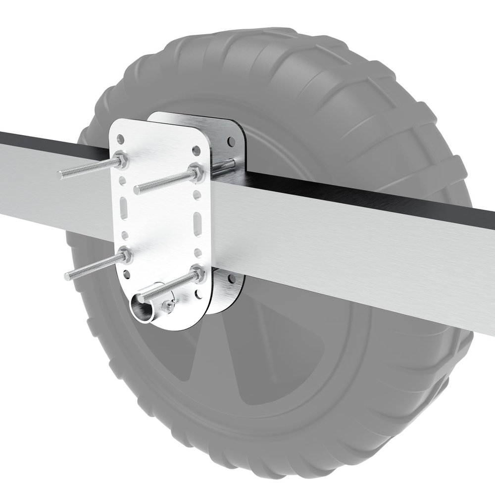 DITKOK Boat Lift Wheel Kit, Comes in Set of Two, Boat Lift Wheel Bracket, Aluminum Mounting Plates & Stainless Steel Axles, Fixed Wheel Kit for Boat Lift, Fits Most Lifts