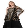 Sanmoury Women's 1920s Sequin Shawl Wraps Fringe Glittering Cape Scarf For Evening Wedding Party (Black Gold) view 4