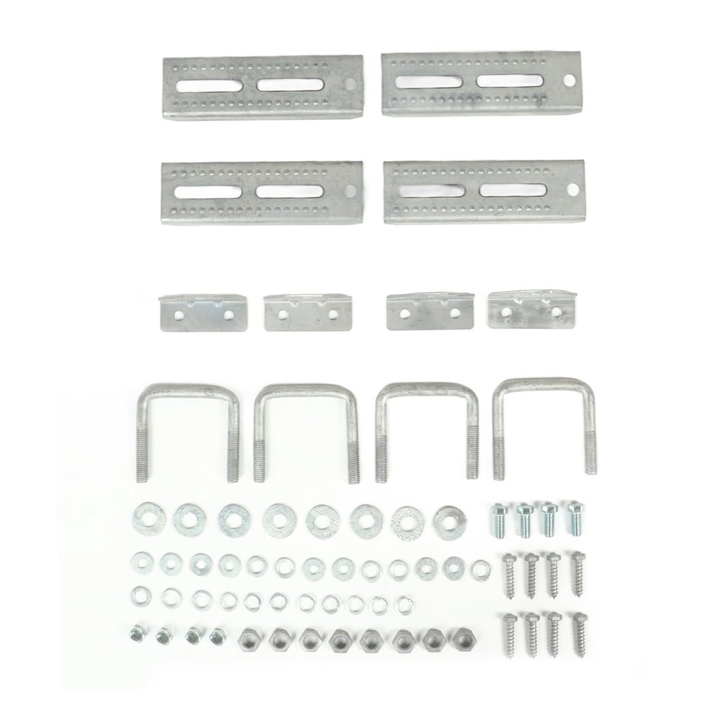 8in Swivel Bunk Bracket Kit Adjustable Height Galvanized U Bolts for 2inx3in Boat Trailer Crossmembers