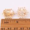 GRACE JUN Fashion Snowflake Clip On Earrings Sparkling Cubic Zirconia Non Pierced Clip-Earrings For Women Ear Clip (Gold Clip on Earrings) view 2