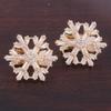 GRACE JUN Fashion Snowflake Clip On Earrings Sparkling Cubic Zirconia Non Pierced Clip-Earrings For Women Ear Clip (Gold Clip on Earrings) view 4