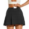 HODOSPORTS Womens Pleated Tennis Skirt with Built-in Short Mini Golf Skort Athletic Skirt with 3 Pockets Workout Pickleball Sport Skirt Black XXL view 1