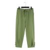NineFit Basics Mens 2024 Cotton Linen Capri Pants Yoga Pants Elastic Drawstring Casual 3/4 Capri Hippie Pants Wide Leg Baggy Cotton Harem Yoga Trousers with Pockets Green, XX-Large view 3