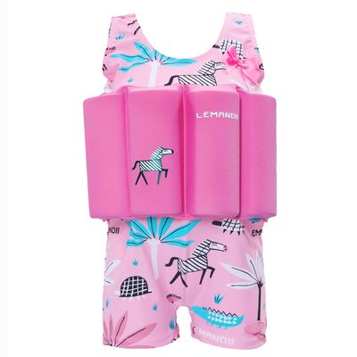 Baby Kids Boys Girls One-Piece Swimsuit with UPF 50+ Sun Protection, Long Sleeve Rash Guard for Toddler, Beach Pool Swimming, Summer Vacation Outfit Rose 3-4years