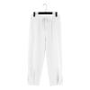 NineFit Basics Mens Capri Long Shorts Below Knee Elastic Drawstring Tapered Casual Cotton Linen Baggy Harem Pants Wide Leg Baggy Cotton Harem Yoga Trousers 3/4 Shorts Casual Hippie Pants White view 3