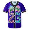 HOPSHION 90s Bel Air Baseball Jersey for Women Button Down Hip Hop Clothing Outfits HP001-#23-Purple-XL view 1