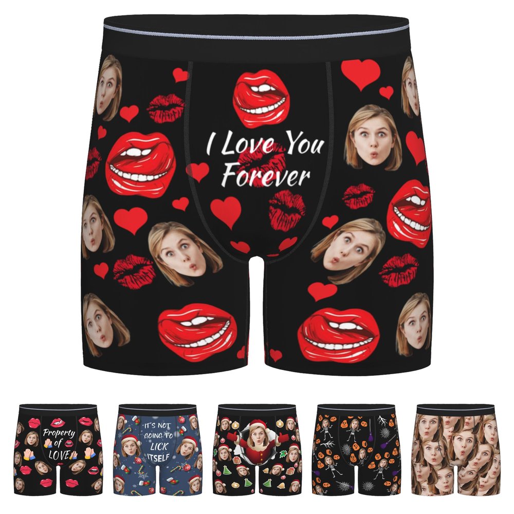 Custom Boxers with Face on Them Boxers for Men Gifts for Valentine's Day Birthday Personalized Boxer Funny Gifts,M-0.087
