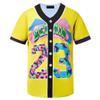 HOPSHION 90s Bel Air Baseball Jersey for Women Button Down Hip Hop Clothing Outfits HP001-#23-Yellow-S view 1