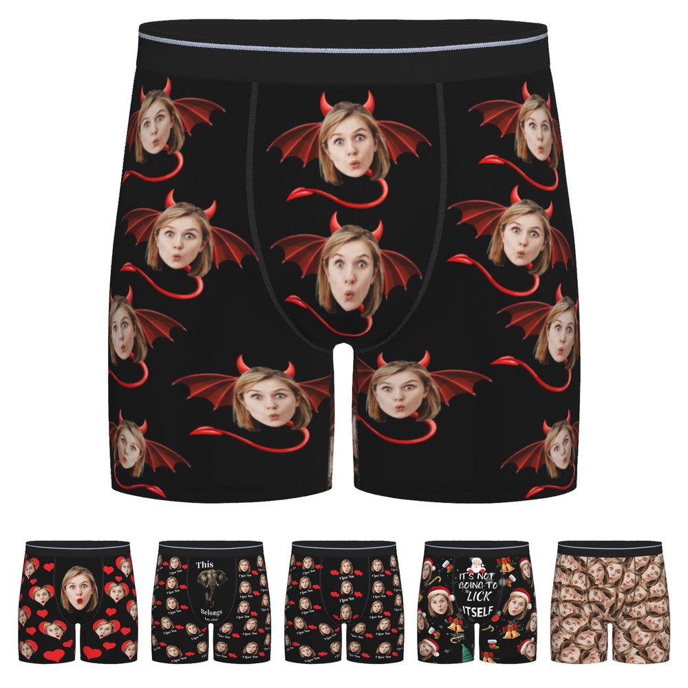 Custom Boxers with Face on Them Boxers for Men Gifts for Valentine's Day Birthday Personalized Boxer Funny Gifts M-0.042