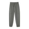 NineFit Basics Men's Cotton Linen Capri Pants 3/4 Quick Dry Workout Cargo Hiking Shorts Linen Capri Pants Casual Lightweight Breathable Baggy Pants Drawstring Elastic Waist Beach Yoga Pants Grey, Medium view 3