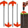 8" Screw in Tent Stakes - Ground Anchors Screw in,Tent Stakes Heavy Duty, Metal Threaded Tent Spikes,Screw in Tent Stakes Heavy Duty, for Camping Patio, Garden, Canopies, Grassland (Color4pcs) view 1
