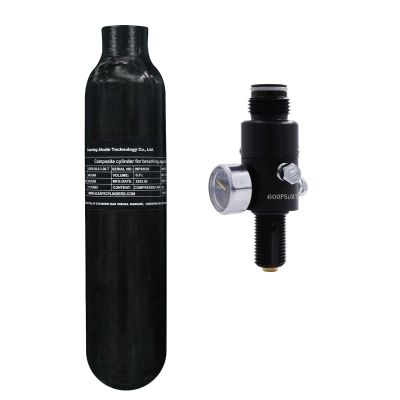 TUXING 4500psi/30Mpa Carbon Fiber Tank 0.3L, PCP Air Tank HPA Composite Cylinder with Regulator Valve Regulator Gauge Output Pressure 1800Psi