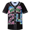 HOPSHION 90s Bel Air Baseball Jersey for Women Button Down Hip Hop Clothing Outfits HP002-#24-Black-M view 1