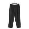 NineFit Basics Mens 2024 Cotton Linen Capri Pants Yoga Pants Elastic Drawstring Casual 3/4 Capri Hippie Pants Wide Leg Baggy Cotton Harem Yoga Trousers with Pockets Black, X-Large view 4