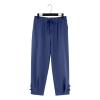 NineFit Basics Mens 2024 Cotton Linen Capri Pants Yoga Pants Elastic Drawstring Casual 3/4 Capri Hippie Pants Wide Leg Baggy Cotton Harem Yoga Trousers with Pockets Blue, Medium view 3