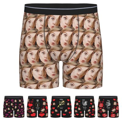 Custom Boxers for Men Birthday Gift Ideas Custom Underwear for Boyfriend Christmas Birthday Gift Briefs Underwear L-0.013