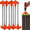 8" Screw in Tent Stakes - Ground Anchors Screw in,Tent Stakes Heavy Duty, Metal Threaded Tent Spikes,Screw in Tent Stakes Heavy Duty, for Camping Patio, Garden, Canopies, Grassland (Color8pcs) view 1
