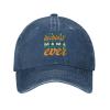I'm The Luckiest Mama Ever Baseball Cap for Men Women Hat Vintage Cowboy Hats Adjustable Trucker Caps Navy Blue view 2
