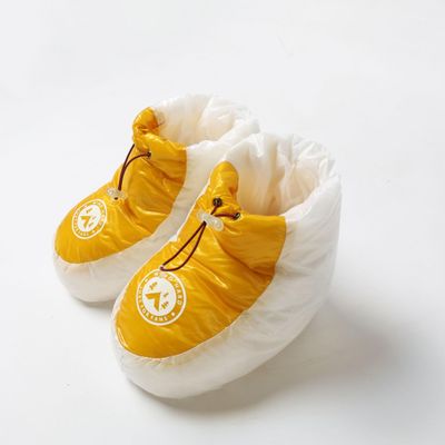 WIND HARD 10D Ultralight Down Booties 800FP Down Pro Shoes Cover Outdoor Tent Slippers Winter Foot Socks in Sleeping Bag (Yellow, Large)