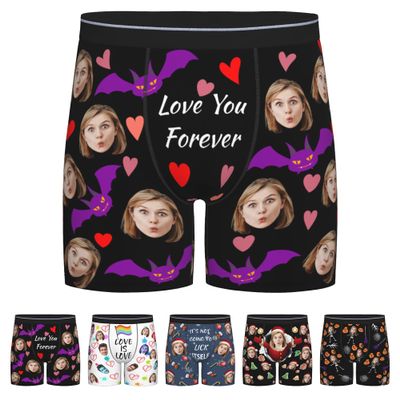 Custom Boxers for Men Birthday Gift Ideas Custom Underwear for Boyfriend Christmas Birthday Gift Briefs Underwear L-0.0117