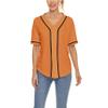 Mowbeat Women Baseball Jersey Button Down Tee Short Sleeve Shirt Sports Uniform Softball Jersey Active T-Shirt (Orange,S) view 1