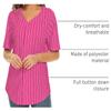 Mowbeat Women Baseball Jersey Stripe Softball Jersey Button Down Tee Shirt Sports Uniform Short Sleeve T-Shirt (Stripe Rose,XXL) view 3