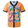 HOPSHION 90s Bel Air Baseball Jersey for Women Button Down Hip Hop Clothing Outfits HP001-#23-Orange-M view 1