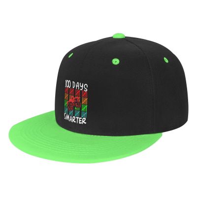 100 Days Smarter Baseball Cap for Men Women Snapback Hat Trucker Flat Bill Caps Sun Hats Green