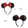 KICOFIT Mouse Ears Headbands Women Mice Ears Headhand Bows Shiny Glitter Birthday Party Themed Events(Red Bow 2) view 3