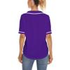 Mowbeat Women Baseball Jersey Button Down Tee Short Sleeve Shirt Sports Uniform Softball Jersey Active T-Shirt (Purple,L) view 2