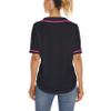 Mowbeat Women Baseball Jersey Button Down Tee Short Sleeve Shirt Sports Uniform Softball Jersey Active T-Shirt (Black Rose,XXL) view 2