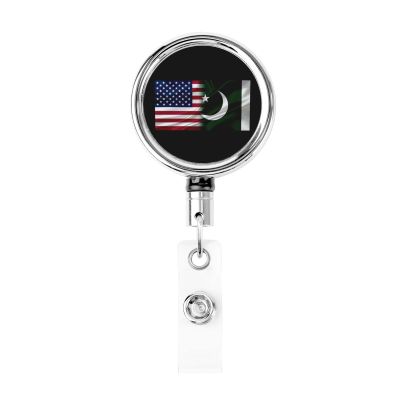 YOMCONECT Pakistan America Flag Stay Polished with Our Adjustable Full Frame Badge Clip