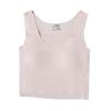NineFit Basics Girl's Sleeveless Round Neck Casual Baisc Crop Tank Top Training Bras for Teens Sports Bra Wirefree Bra (Beige, S), Small view 2