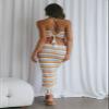 Crochet Knit 2 Piece Skirt Sets for Women Summer Hollow Out Crop Top Bodycon High Waist Maxi Skirt Sets Beach Dress view 2