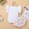 IDOPIP Baby Girls 1st Easter Outfit Rabbit Egg Romper Tutu Skirt with Diaper Cover Bloomers and Headband 3PCS Infant First Birthday Cake Smash Outfit for Photo Prop Rabbit Egg 6-12 Months view 3