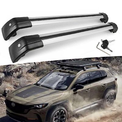 YHELI 2Pcs Fits for Mazda CX-50 CX50 2023 Lockable Roof Rail Rack Cross Bars Crossbar, silver & black, nfbd38
