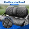 NOKINS Golf Cart Seat Covers Fit Club Car Precedent/Tempo/Onward Premium Front Seat Cushion, Golf Cart Vinyl Diamond Seat Covers, Soft/Scratch-Resistant/No Stapler Needed (Black&Black Stitching) view 3