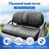 NOKINS Golf Cart Seat Covers Fit Club Car Precedent/Tempo/Onward Premium Front Seat Cushion, Golf Cart Vinyl Diamond Seat Covers, Soft/Scratch-Resistant/No Stapler Needed (Black&Black Stitching) view 4