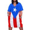 Womens Summer Loose Pocket Dress Puerto Rico Flag Dress for Girls Fashion Skirts 3XL view 1