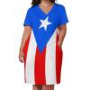 Womens Summer Loose Pocket Dress Puerto Rico Flag Dress for Girls Fashion Skirts 3XL view 3