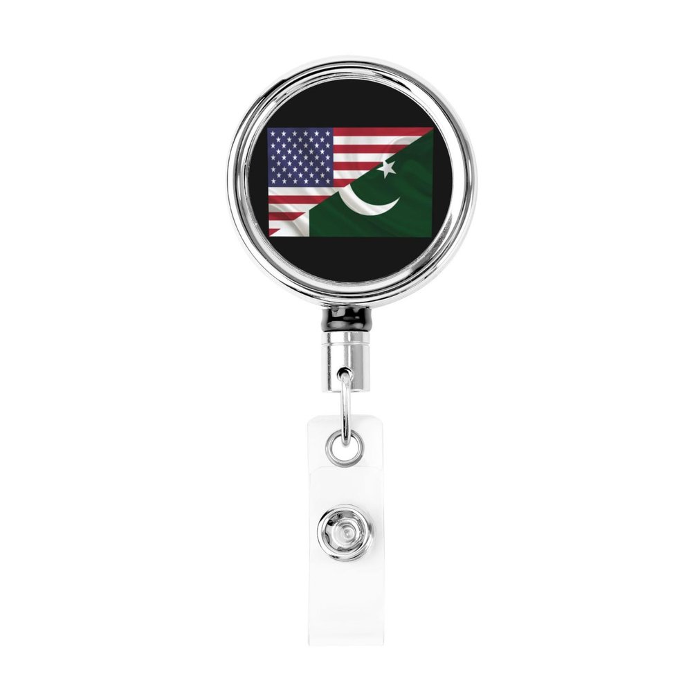 YOMCONECT US Pakistan Friendship Flag Stay Polished with Our Adjustable Full Frame Badge Clip