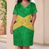 Zakqeik Womens Summer Loose Pocket Dress Jamaican Flag Dress for Girls Fashion Skirts 5XL view 4