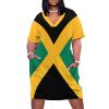 Zakqeik Womens Summer Loose Pocket Dress Jamaican Flag Dress for Girls Fashion Skirts 2XL view 1